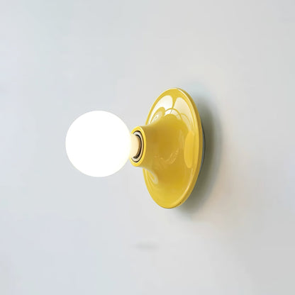 Eclipta Wall Sconce ? 5.9″ x H 5.9″ (White glass bulb) / Yellow