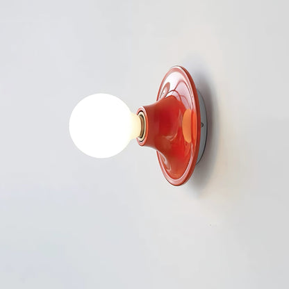 Eclipta Wall Sconce ? 5.9″ x H 5.9″ (White glass bulb) / Red