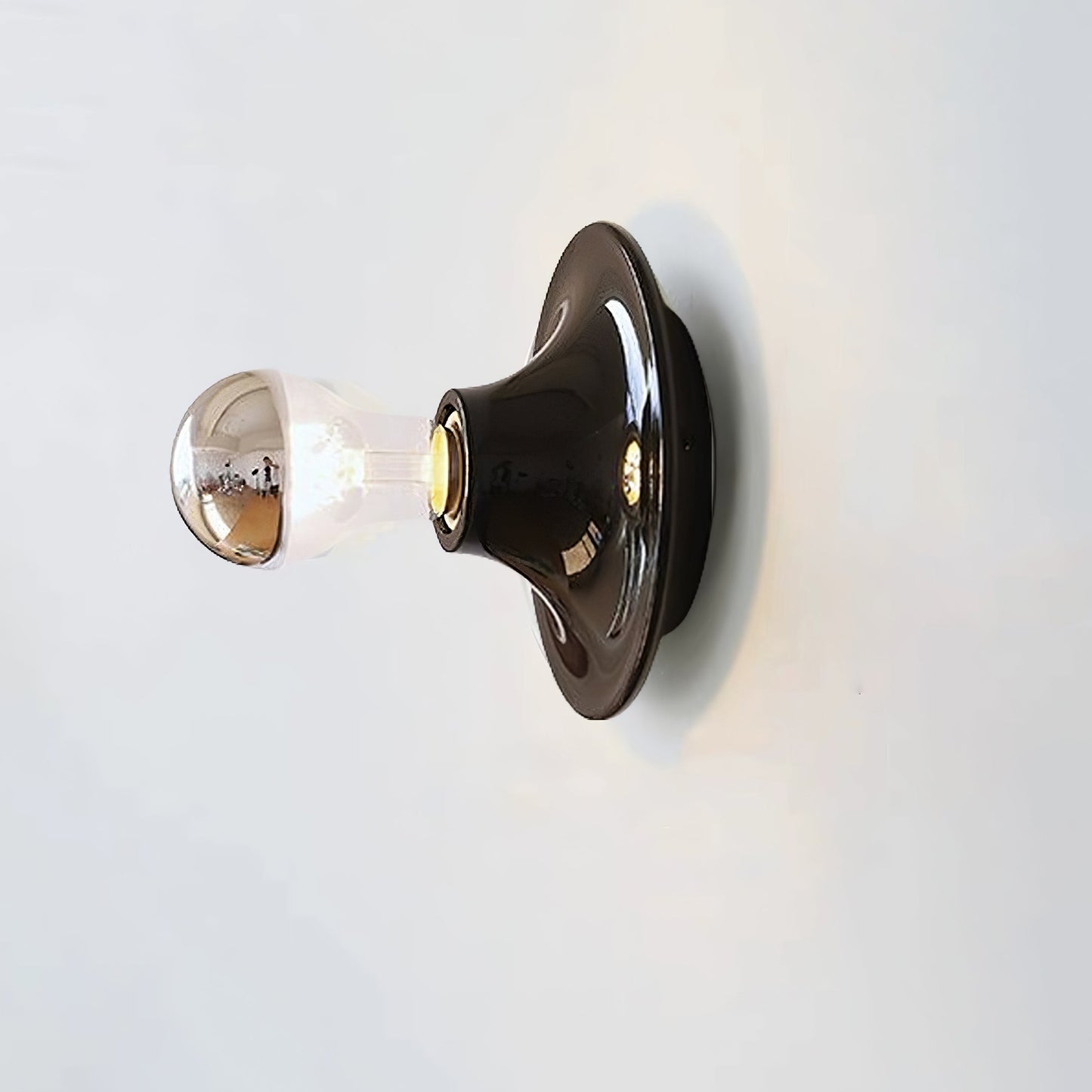 Eclipta Wall Sconce ? 5.9″ x H 5.9″ (Electroplated glass bulb) / Black