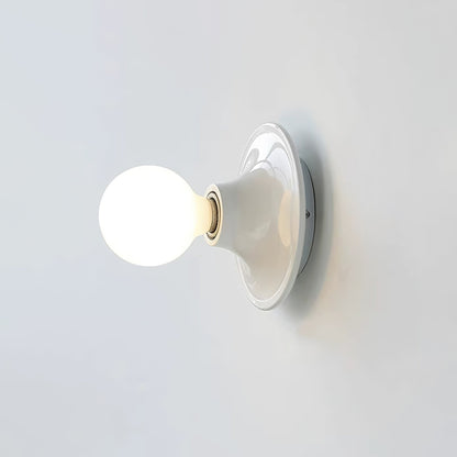 Eclipta Wall Sconce ? 5.9″ x H 5.9″ (White glass bulb) / White