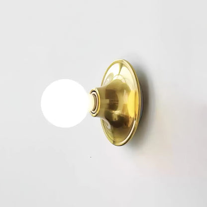 Eclipta Wall Sconce ? 5.9″ x H 5.9″ (White glass bulb) / Gold
