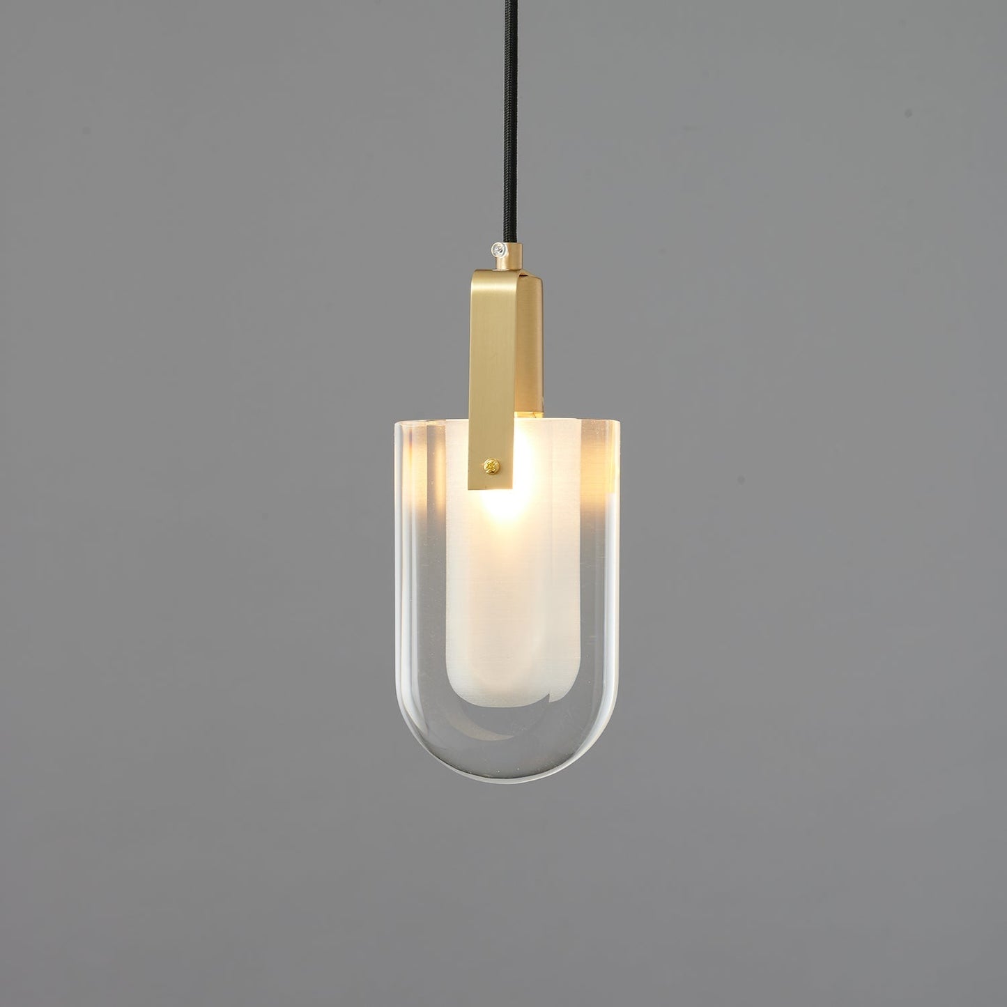 Ecliptique Series Pendant Lamp Model K Dia 4.7″ x H 9.8″ / Brass & Clear 1001 Pendant light