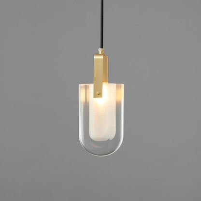 Ecliptique Series Pendant Lamp Model K Dia 4.7″ x H 9.8″ / Brass & Clear 1001 Pendant light