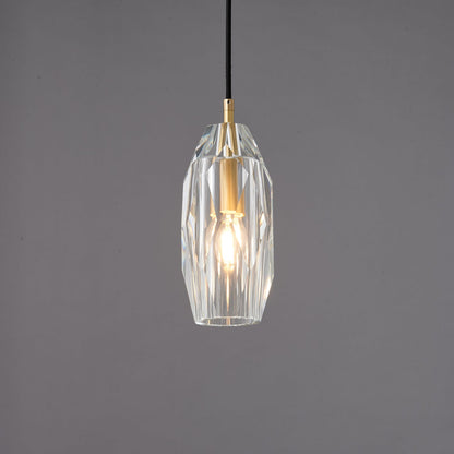 Ecliptique Series Pendant Lamp Model I Dia 4.7″ x H 9.8″ / Brass & Clear 1001 Pendant light
