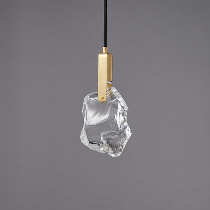 Ecliptique Series Pendant Lamp Model J Dia 5.9″ x H 7.9″ / Brass & Clear 1001 Pendant light