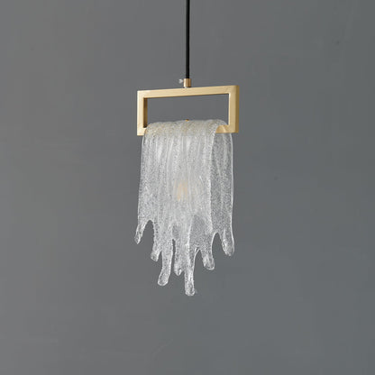 Ecliptique Series Pendant Lamp Model D Dia 6.7″ x H 11.8″ / Brass & Clear 1001 Pendant light