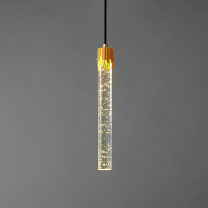 Ecliptique Series Pendant Lamp Model A Dia 1.2″ x H 11.8″ / Brass & Clear 1001 Pendant light