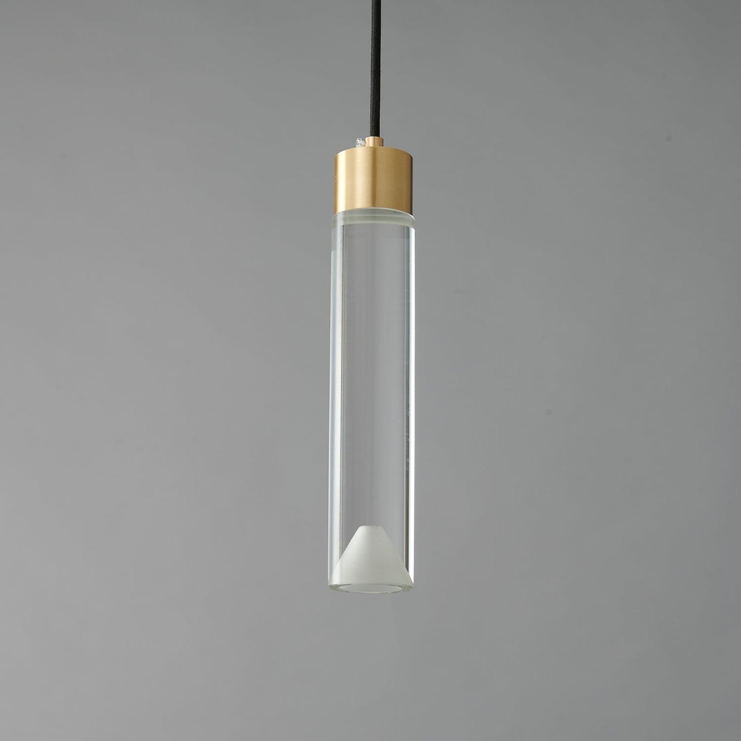 Ecliptique Series Pendant Lamp Model E Dia 2.3″ x H 9.8″ / Brass & Clear 1001 Pendant light