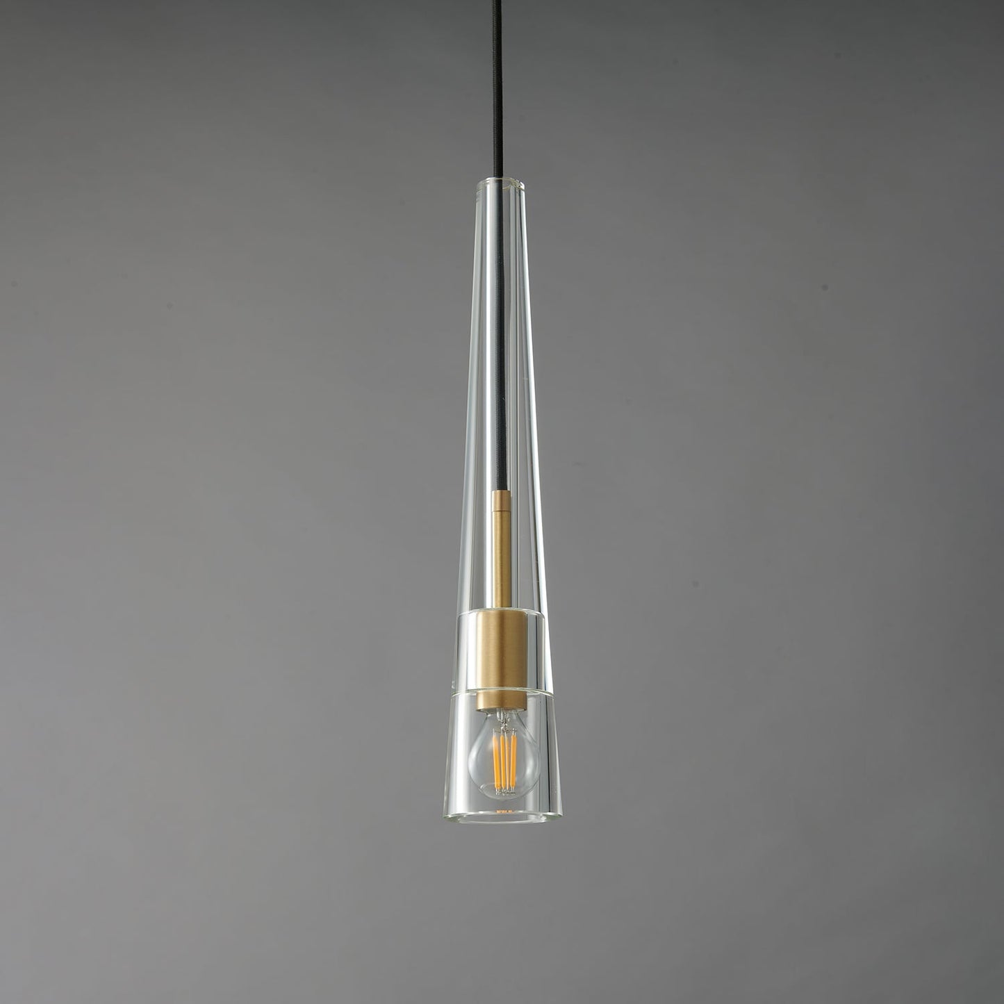 Ecliptique Series Pendant Lamp Model G Dia 2.8″ x H 11.8″ / Brass & Clear 1001 Pendant light