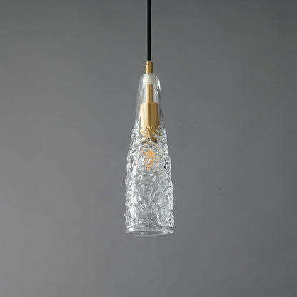 Ecliptique Series Pendant Lamp Model B Dia 3.9″ x H 11.8″ / Brass & Clear 1001 Pendant light