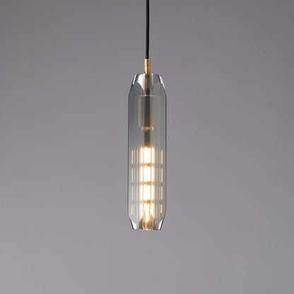 Ecliptique Series Pendant Lamp Model F Dia 2.8″ x H 11.8″ / Brass & Clear 1001 Pendant light