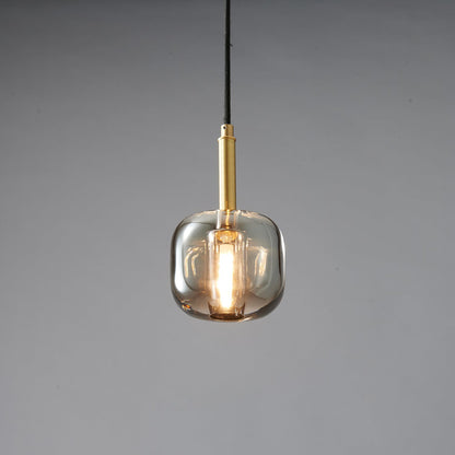 Ecliptique Series Pendant Lamp Model L Dia 4.3″ x H 4.3″ (Smoke Grey) / Brass & Clear 1001 Pendant light