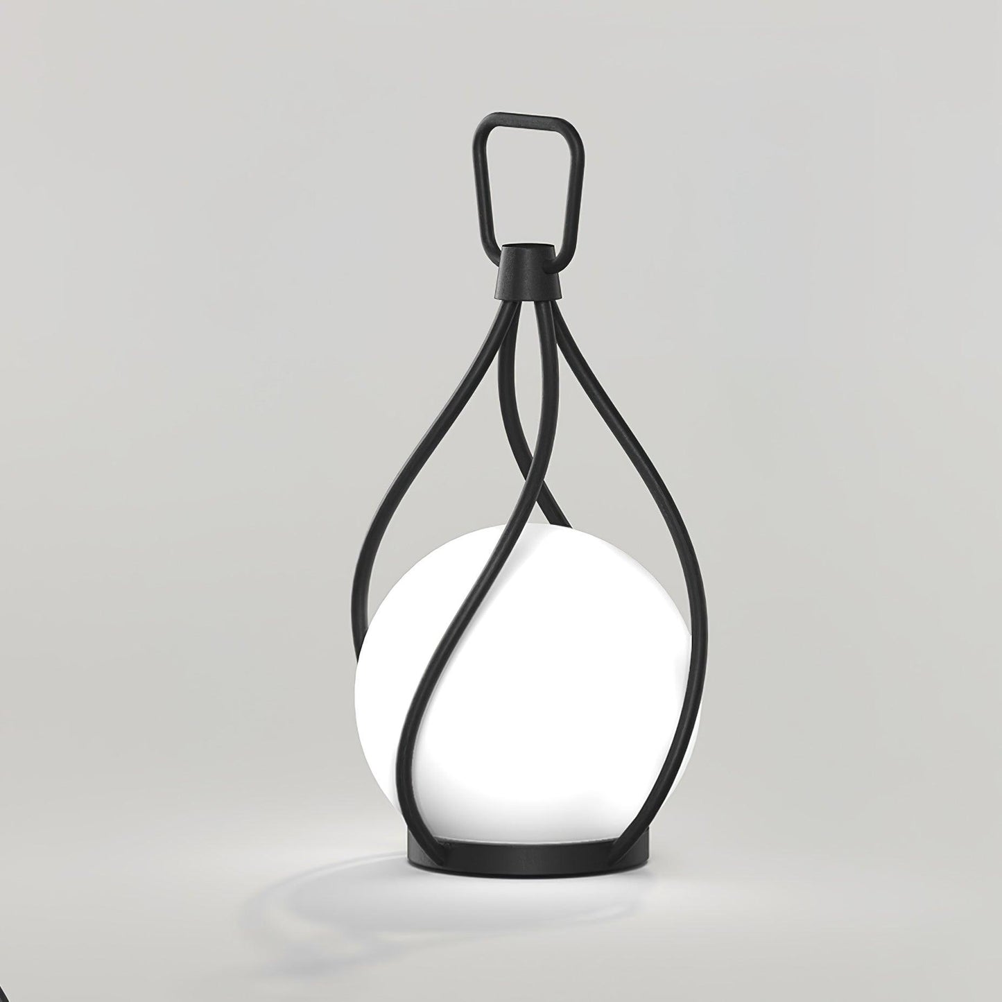 Eclisse Orb Lantern Rechargeable Table lamp Dia 3.9″ x H 9.8″ / Dia 10cm x H 25cm / Black & White PC / Warm Light Table