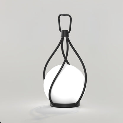 Eclisse Orb Lantern Rechargeable Table lamp Dia 3.9″ x H 9.8″ / Dia 10cm x H 25cm / Black & White PC / Warm Light Table