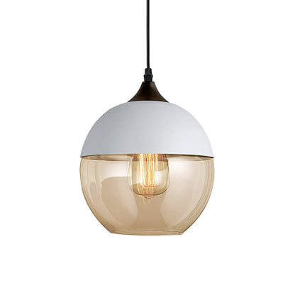 Eclisse Quartet Pendant Lamp Dia 7.9″ x H 8.9″ / Dia 20cm x H 22.5cm / White & Amber Pendant light