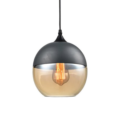 Eclisse Quartet Pendant Lamp Dia 7.9″ x H 8.9″ / Dia 20cm x H 22.5cm / Black & Amber Pendant light