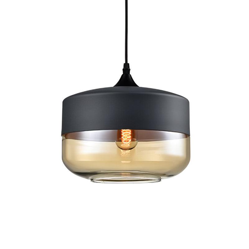 Eclisse Quartet Pendant Lamp Dia 9.8″ x H 8.9″ / Dia 25cm x H 22.5cm / Black & Amber Pendant light