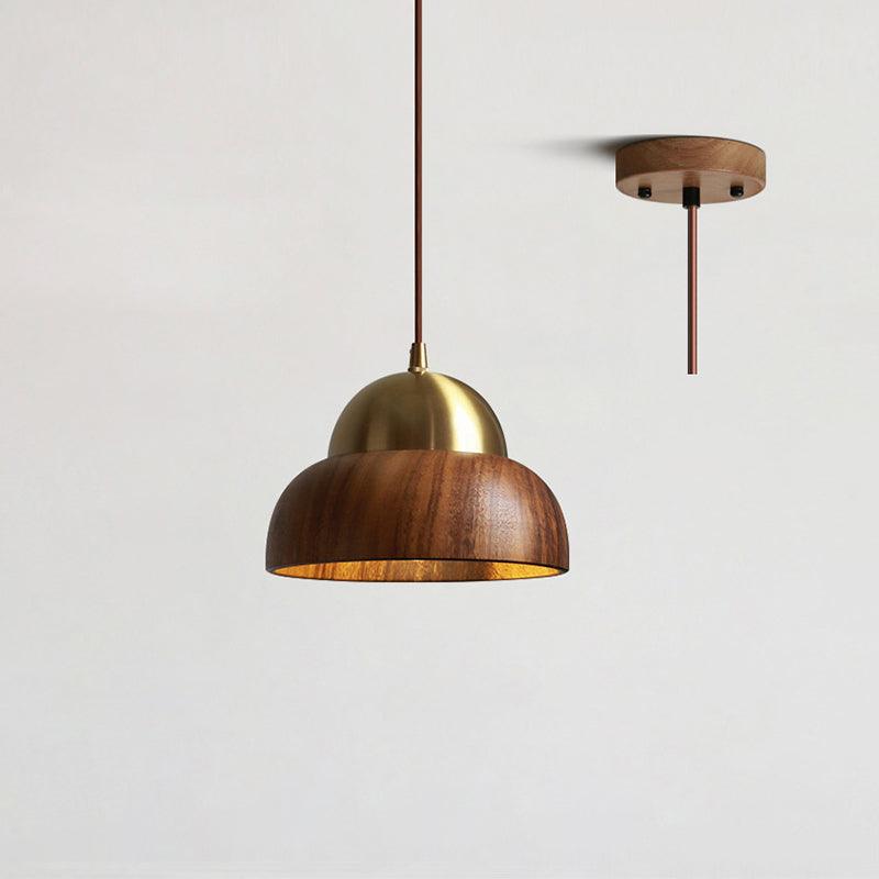 Edmund Pendant Light Dia 7.9″ x H 5.9″ / Dia 20cm x H 15cm / Brass＆Walnut color Pendant light