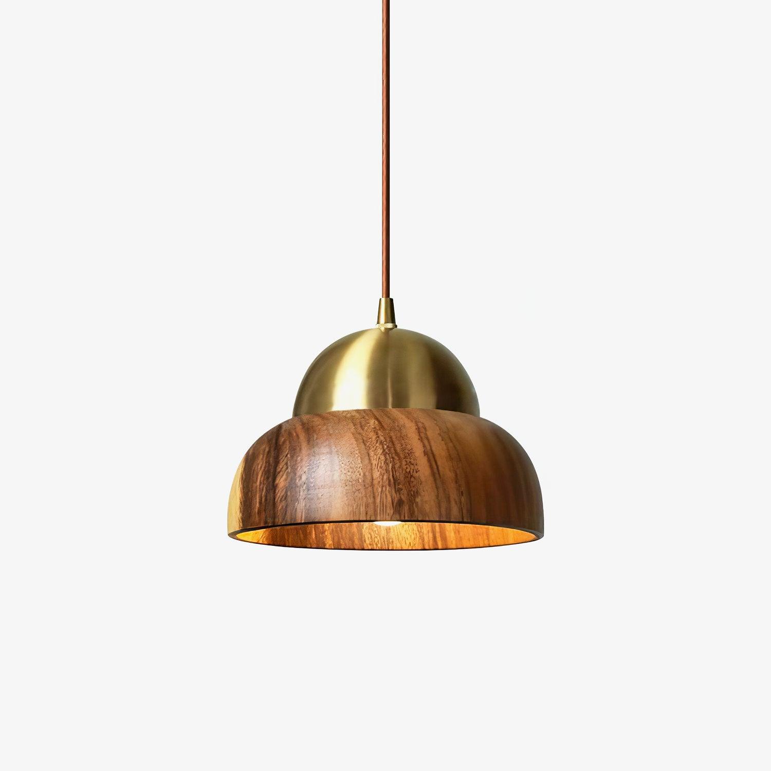 Edmund Pendant Light Dia 7.9″ x H 5.9″ / Dia 20cm x H 15cm / Brass＆Walnut color Pendant light