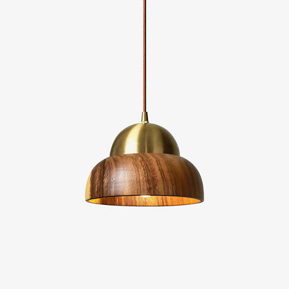 Edmund Pendant Light Dia 7.9″ x H 5.9″ / Dia 20cm x H 15cm / Brass＆Walnut color Pendant light