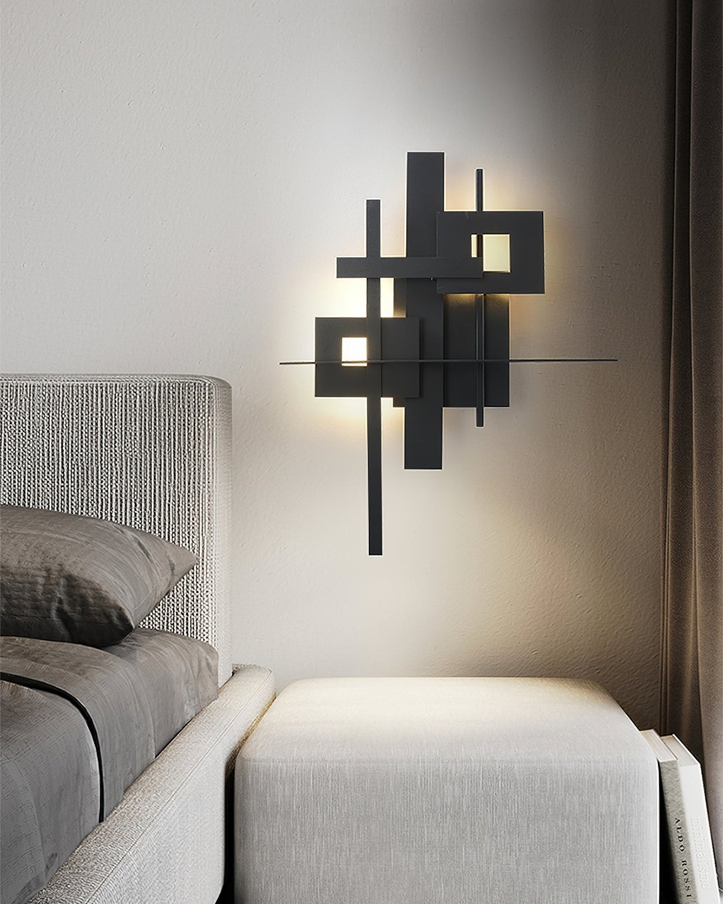 Eithne Planar Wall Lamp ? 18.9″ x H 23.2″ / Black / Warm Light Wall lamp