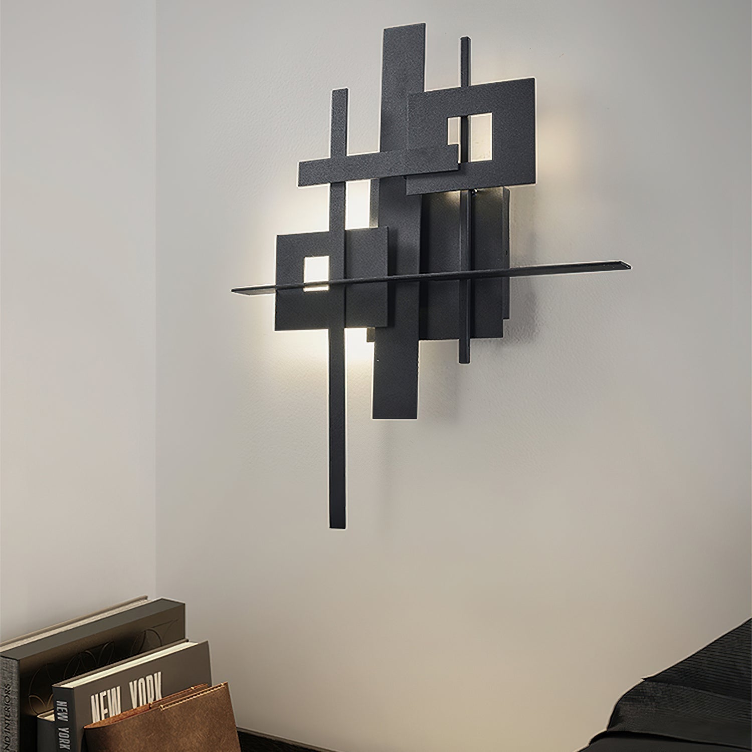 Eithne Planar Wall Lamp ? 18.9″ x H 23.2″ / Black / Warm Light Wall lamp