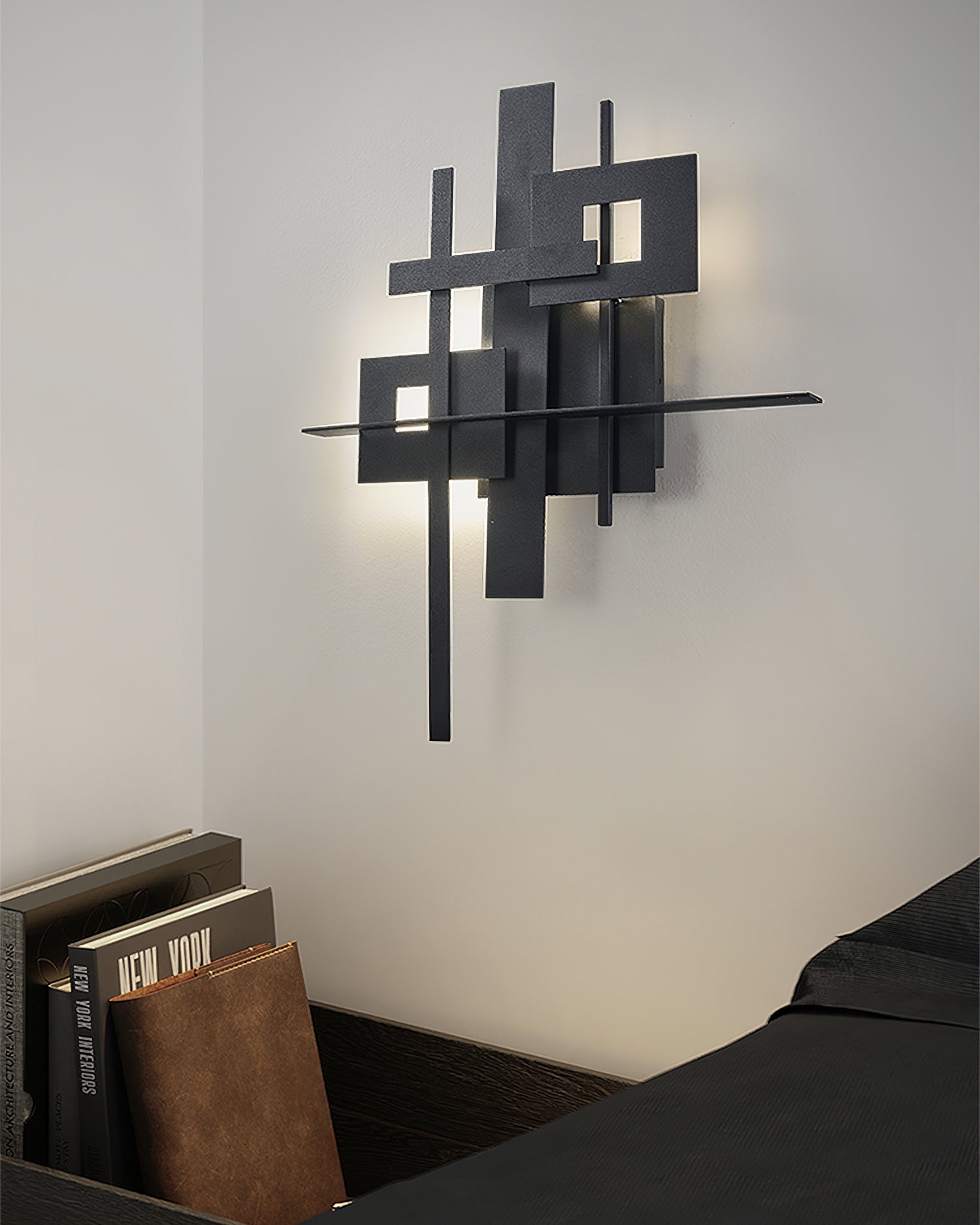 Eithne Planar Wall Lamp ? 18.9″ x H 23.2″ / Black / Warm Light Wall lamp