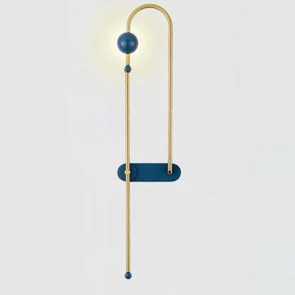 Electrical Circuit Wall Lamp Left: W 10.6″ x H 47.2″ / W 27cm x H 120cm / Gold & Blue / Warm Light Wall lamp