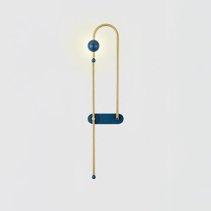 Electrical Circuit Wall Lamp Left: W 7.1″ x H 29.5″ / W 18cm x H 75cm / Gold & Blue / Warm Light Wall lamp