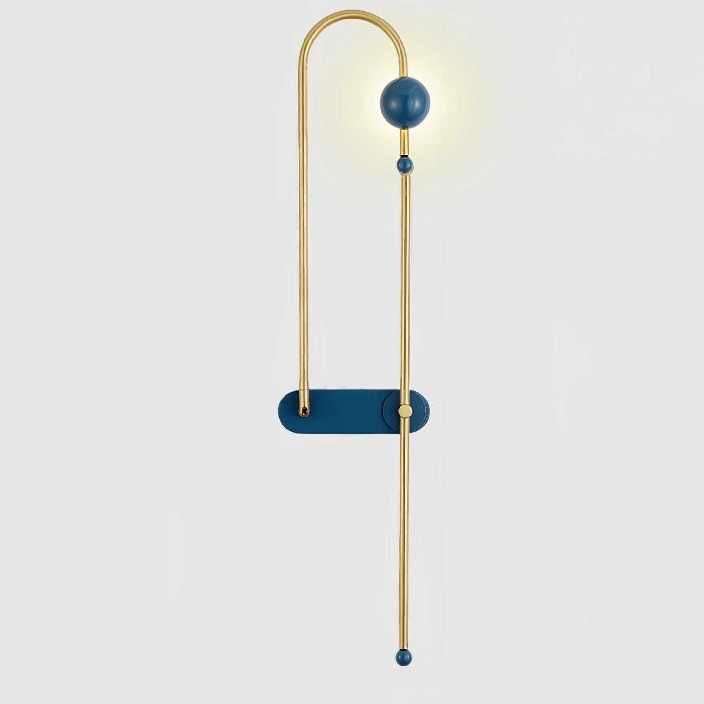 Electrical Circuit Wall Lamp Right: W 10.6″ x H 47.2″ / W 27cm x H 120cm / Gold & Blue / Warm Light Wall lamp
