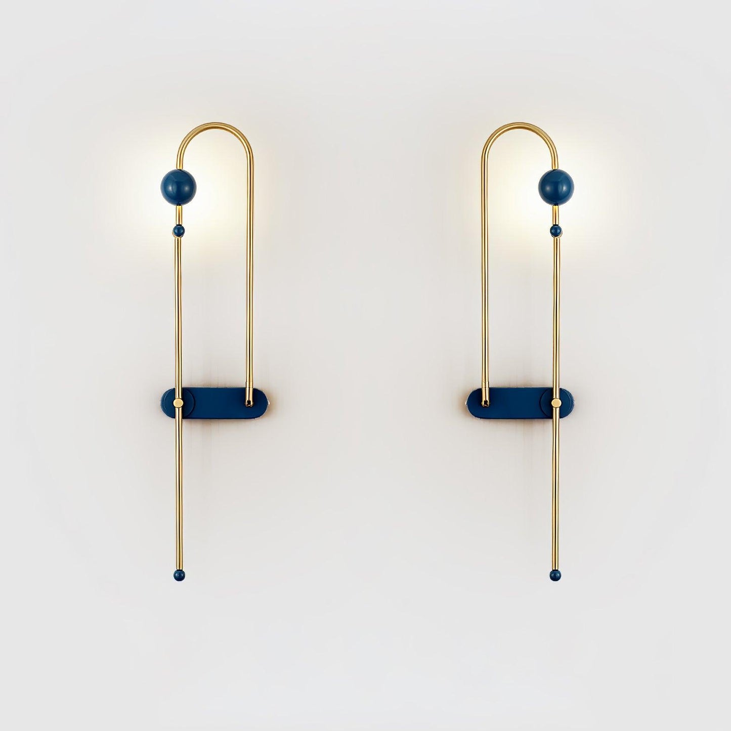 Electrical Circuit Wall Lamp W 7.1″ x H 29.5″ / W 18cm x H 75cm Set of 2 / Gold & Blue / Warm Light Wall lamp
