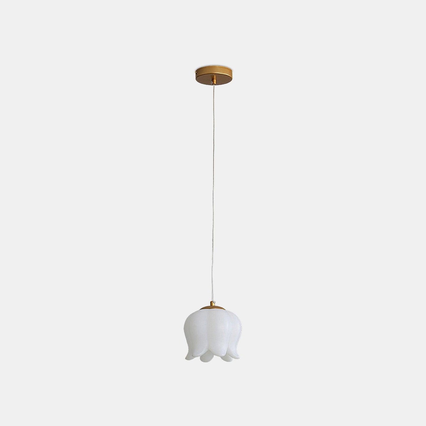 Elegant Floral Pendant Light 1 head Dia 5.9″ x H 59.1″ / Dia 15cm x H 150cm / Gold + White Acrylic Lampshade Pendant light