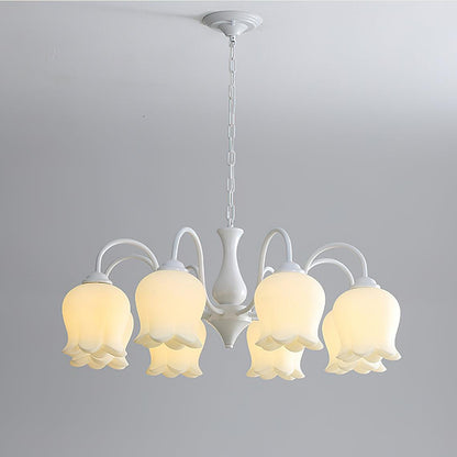 Elegant Lilium Chandelier 8 Heads ? 31.5″ x H 15.7″ / Dia 80cm x H 40cm / White & White Chandelier