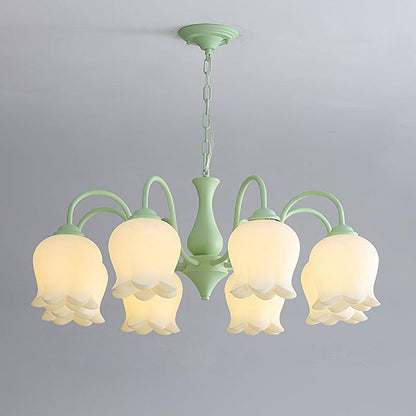 Elegant Lilium Chandelier 8 Heads ? 31.5″ x H 15.7″ / Dia 80cm x H 40cm / Green & White Chandelier