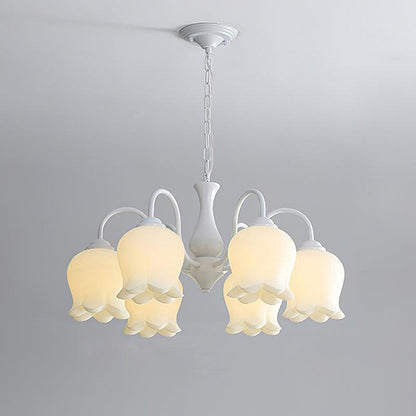 Elegant Lilium Chandelier 6 Heads ? 27.6″ x H 13.8″ / Dia 70cm x H 35cm / White & White Chandelier