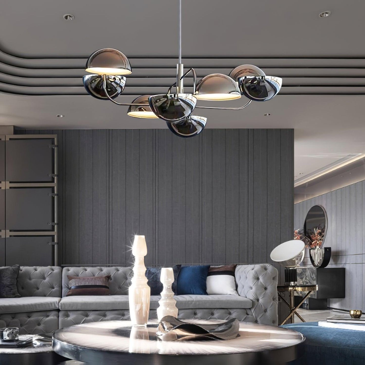 Elisabeth Penta Chandelier ? 31.5 x H 39″ / Dia 80cm x H 100cm / Black Chandelier