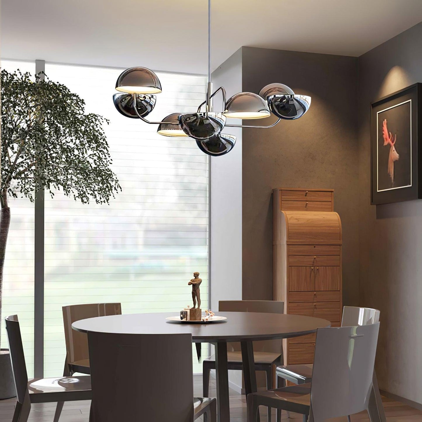 Elisabeth Penta Chandelier ? 31.5 x H 39″ / Dia 80cm x H 100cm / Black Chandelier