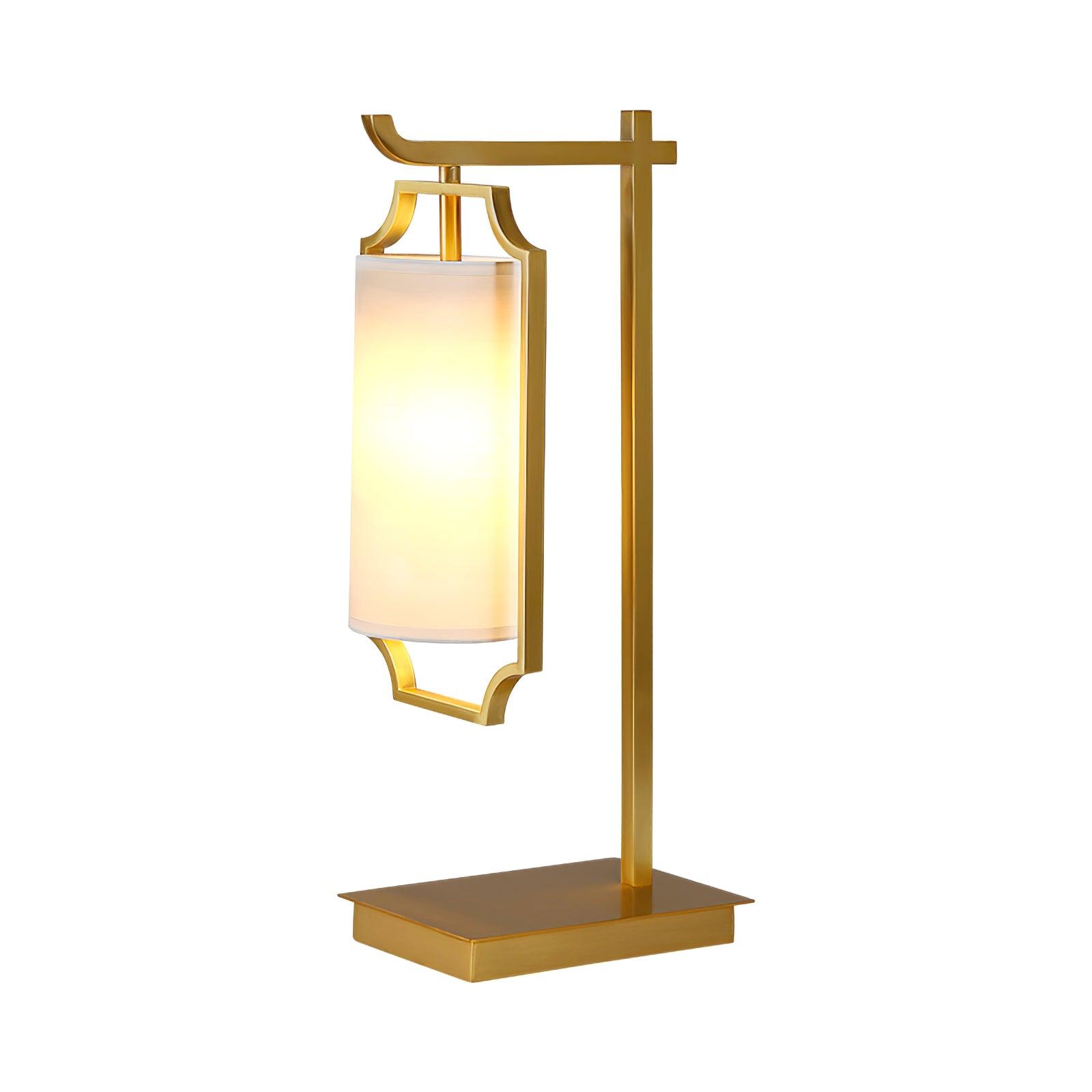 Elise Table Lamp Dia 9.4″ x H 20.8″ / Dia 24cm x H 53cm / Polished brass + White / US plug Table lamp