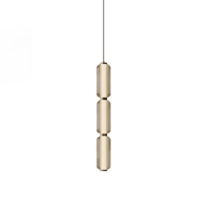 Elma Linear Pendant Lamp Dia 4.7″ x H 37″ / Dia 12cm x H 94cm / Gold & Clear & White / Warm Light Pendant light