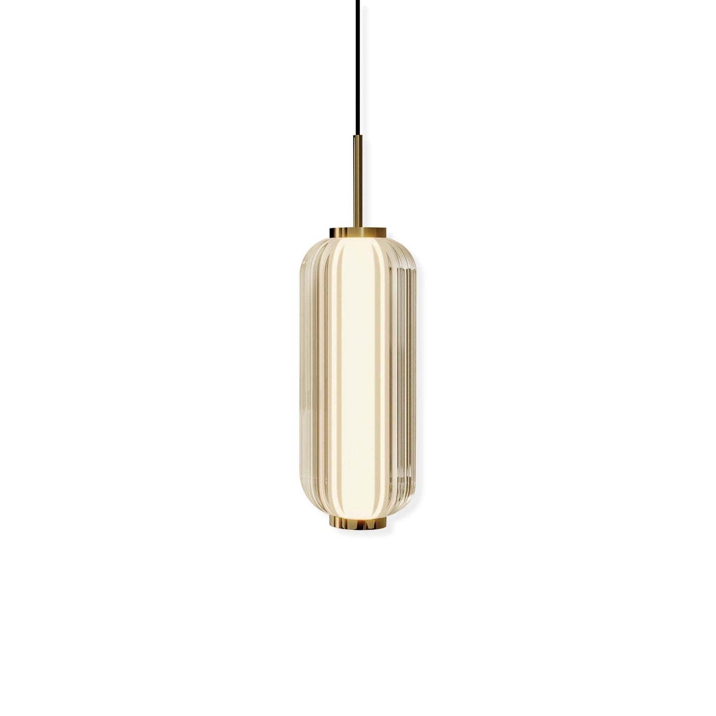 Elma Linear Pendant Lamp Dia 4.7″ x H 12.2″ / Dia 12cm x H 31cm / Gold & Clear & White / Warm Light Pendant light