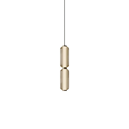 Elma Linear Pendant Lamp Dia 4.7″ x H 23.6″ / Dia 12cm x H 60cm / Gold & Clear & White / Warm Light Pendant light