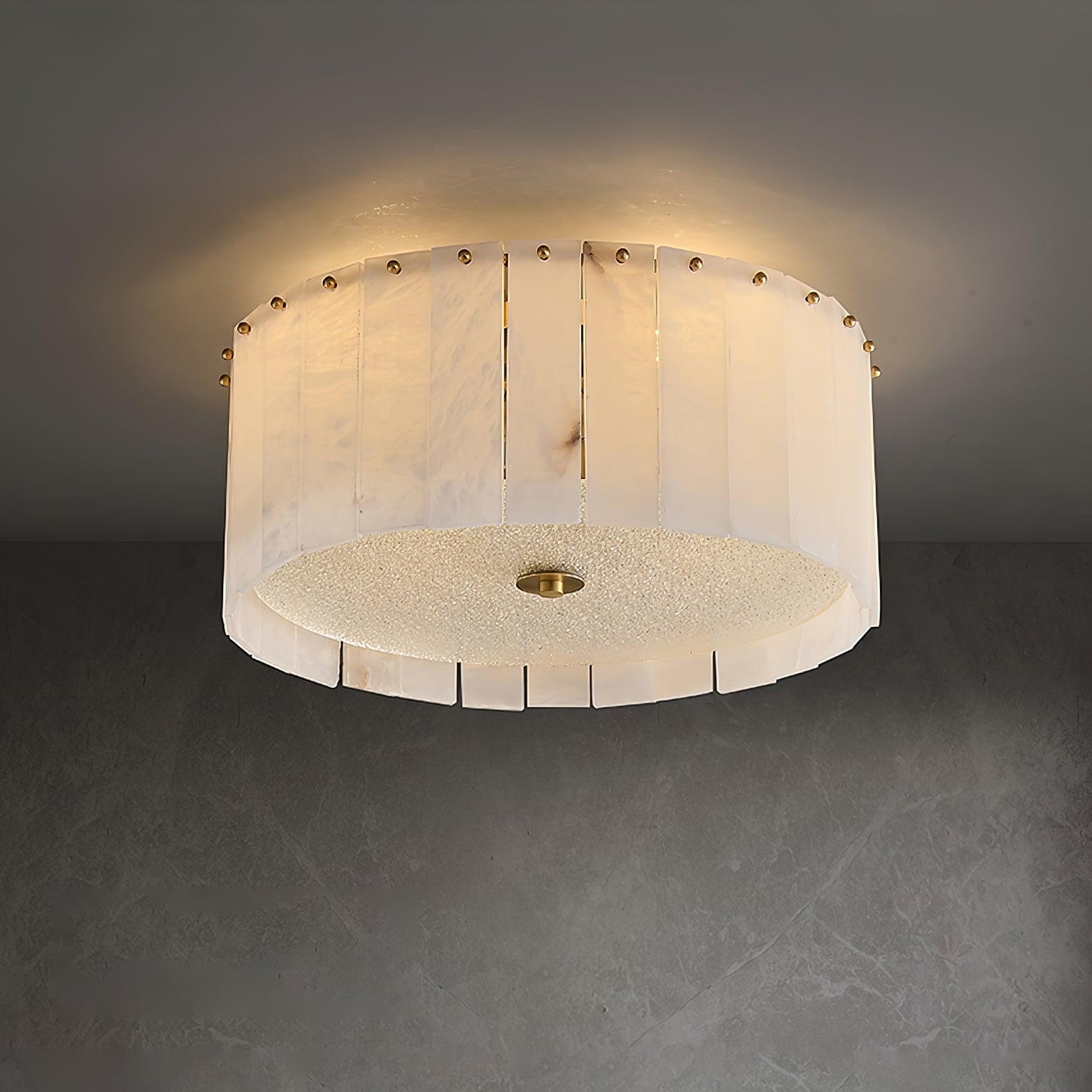 Elysian Alabaster Ceiling Lamp Dia 17.7″ x H 8.3″ / Dia 45cm x H 21cm / Brass & White Ceiling lamp