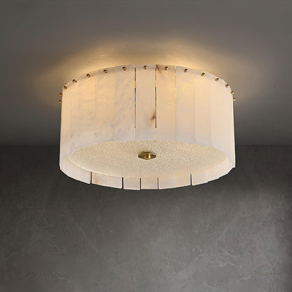 Elysian Alabaster Ceiling Lamp Dia 17.7″ x H 8.3″ / Dia 45cm x H 21cm / Brass & White Ceiling lamp