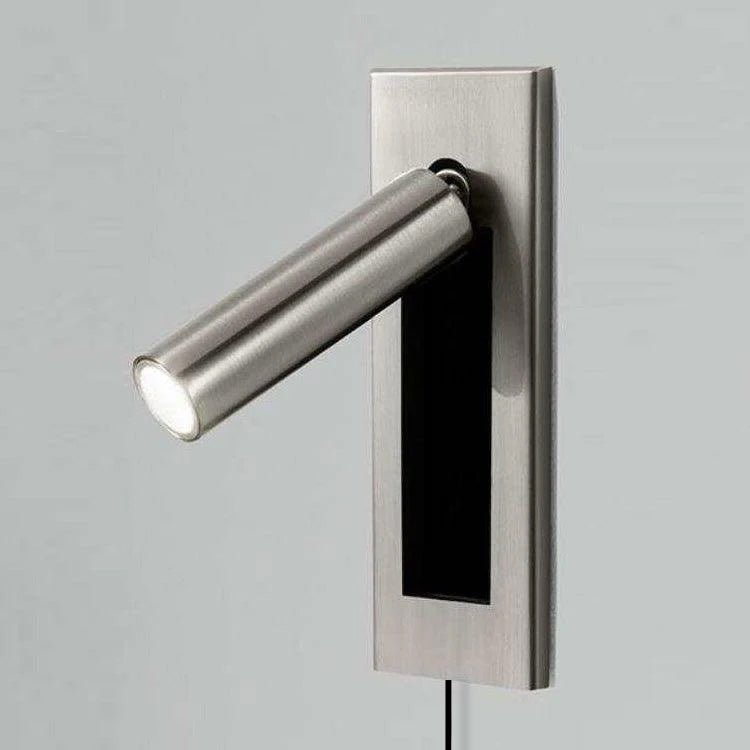 Embedded Bedside Plug-in Sconce Dia 5cm x H 15.5cm cylinder (Hidden switch) / Nickel / US Plug 1001 Wall lamp