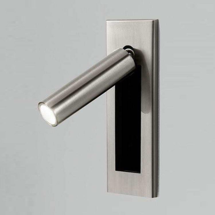 Embedded Bedside Sconce Dia 5cm x H 15.5cm cylinder (Hidden switch) / Nickel / Warm White Wall lamp