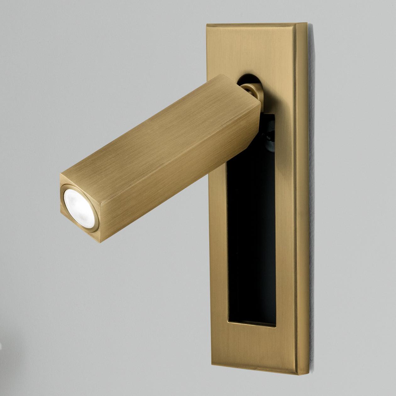 Embedded Bedside Sconce Dia 5cm x H 15.5cm square (Hidden switch) / Copper / Warm White Wall lamp