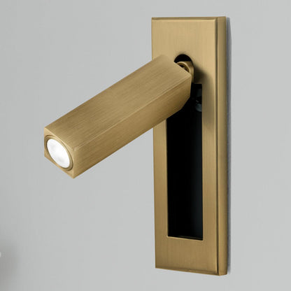 Embedded Bedside Sconce Dia 5cm x H 15.5cm square (Hidden switch) / Copper / Warm White Wall lamp
