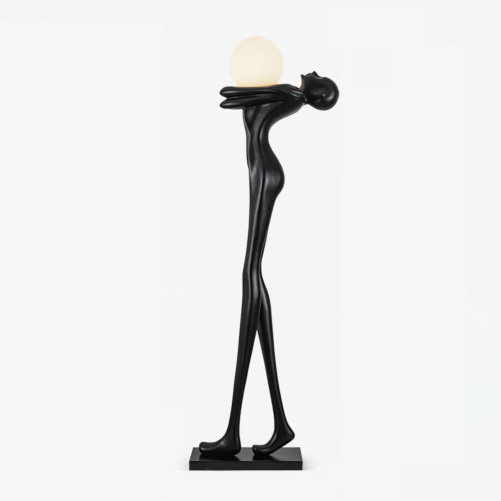 Embrace Ball Sculpture Floor Lamp L 23.6″ x W 11.8″ x H 70.8″ / Black & White / US Plug Floor lamp