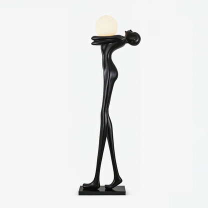Embrace Ball Sculpture Floor Lamp L 23.6″ x W 11.8″ x H 70.8″ / Black & White / US Plug Floor lamp