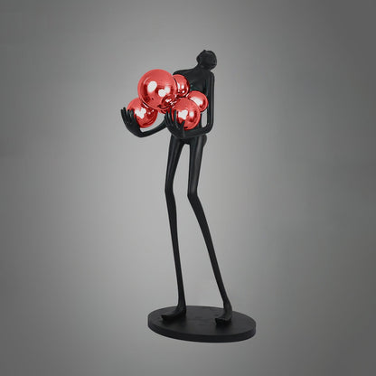 Embrace Sculpture Floor Lamp Dia 22.8″ x H 63″ / Dia 58cm x H 160cm / Black & Red glass ball / US Plug Floor lamp